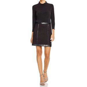 Laundry Mod Three Quarter Sleeve LBD With Leather Detailing